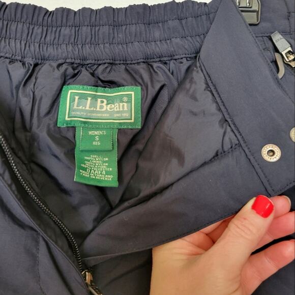 L.L.BEAN Black Insulated Snow Ski Pants With Gaiters Zip Pockets Size Small - Picture 4 of 10